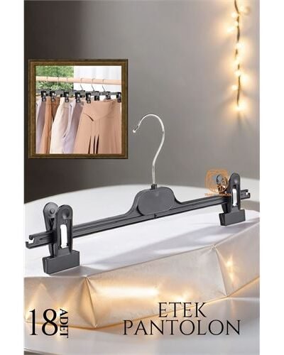 Etek Pantolon Eşarp Kıskaçlı Askı 18 Li Set