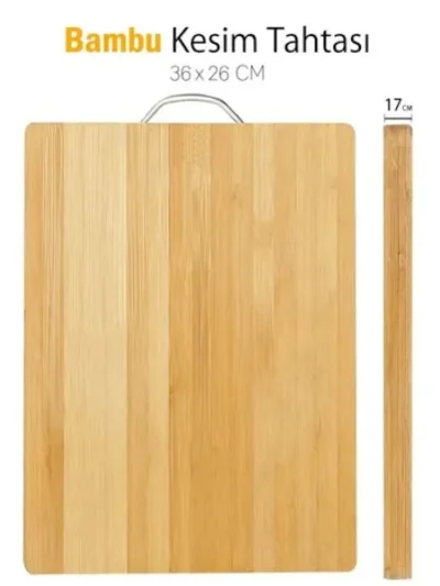 Metal Saplı Bambu Kesim Panosu