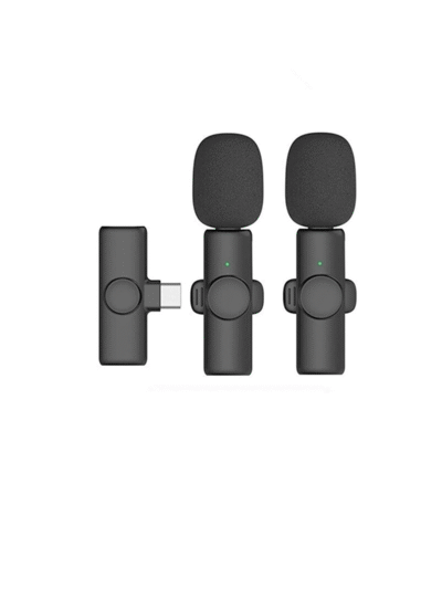 Kablosuz Yaka Mikrofonu Typ-c 2li Mini Mikrofon