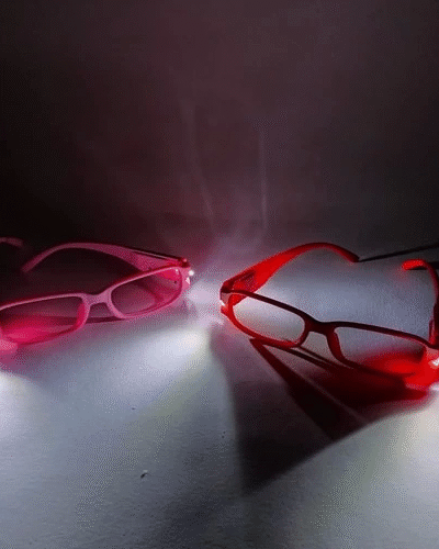 Renkli Led Işikli Kitap Okuma Gözlüğü