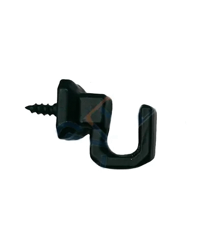 Vidalı Kanca, Askı Küçük - 15x18mm, Siyah - 1 Adet